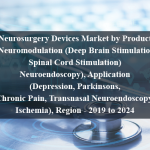 Neurosurgery Devices Market by Product (Neuromodulation (Deep Brain Stimulation, Spinal Cord Stimulation) Neuroendoscopy), Application (Depression, Parkinsons, Chronic Pain, Transnasal Neuroendoscopy, Ischemia), Region - 2019 to 2024