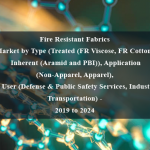 Fire Resistant Fabrics Market by Type (Treated (FR Viscose, FR Cotton), Inherent (Aramid and PBI)), Application (Non-Apparel, Apparel), End User (Defense & Public Safety Services, Industrial, Transportation) - 2019 to 2024